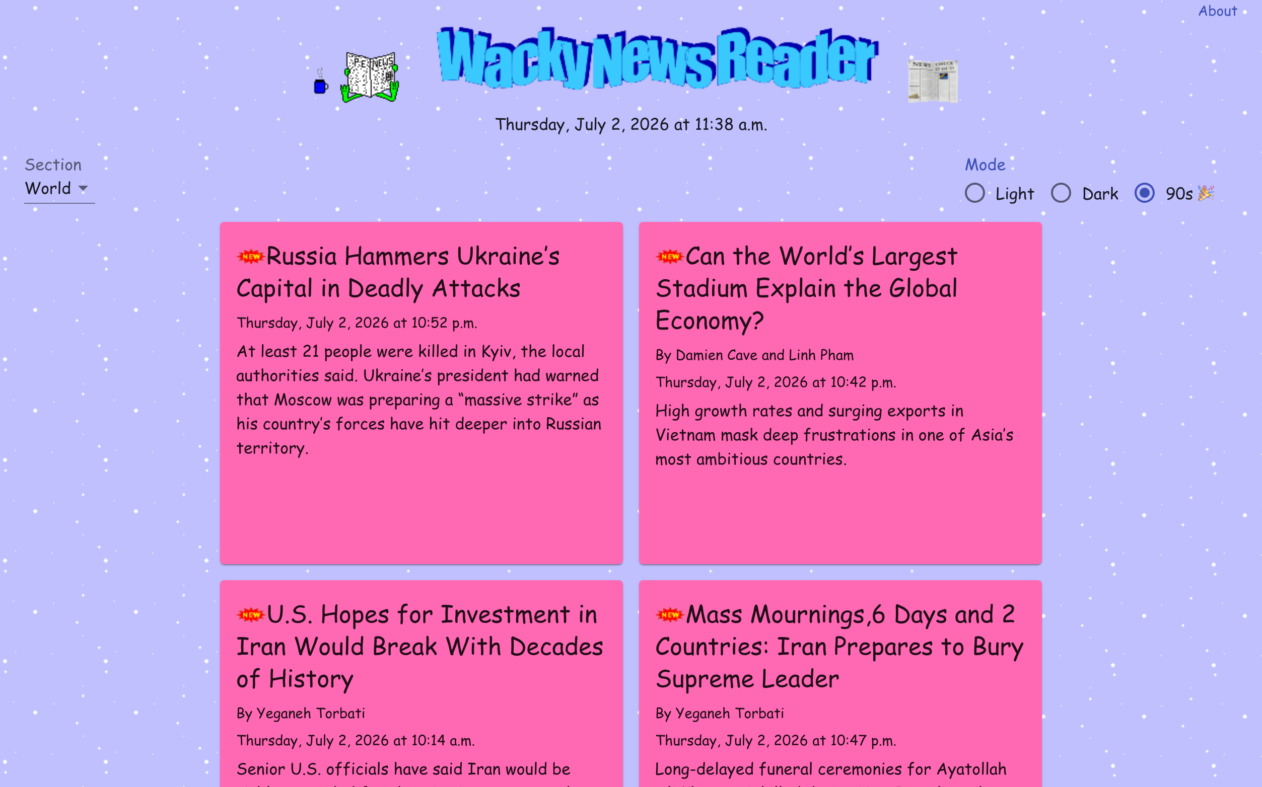 Wacky News Reader screenshot